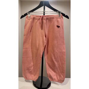 Abercrombie Vintage Y2K 3/4-Length Salmon Pink Embroidered Small Logo Sweatpants